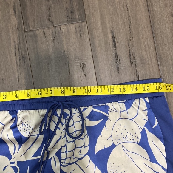 Victoria's Secret Tropical pineapple satin pajama pants blue cream - Picture 7 of 9